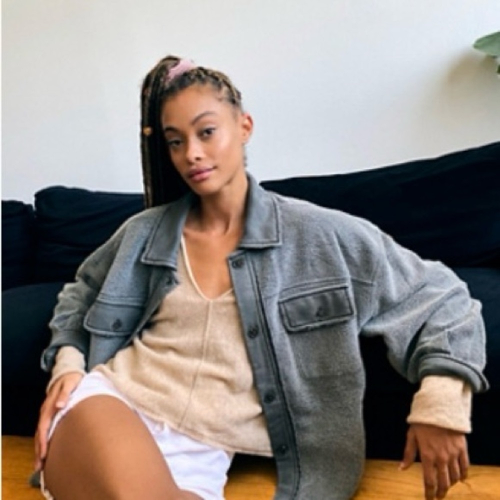 Free People Ruby Jacket, size large, Eucalyptus Oak